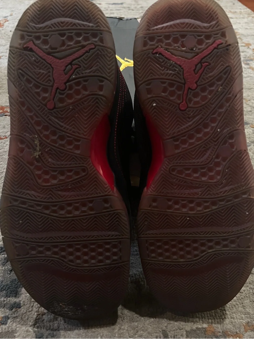 Jordan Horizon High-Top Sneakers in Black and Red.